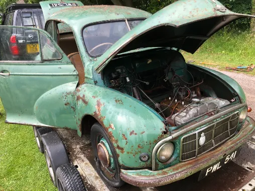 Click Here to read more on Martin Stoker's 1950 Morris Minor Series MM Lowlight Barn Find